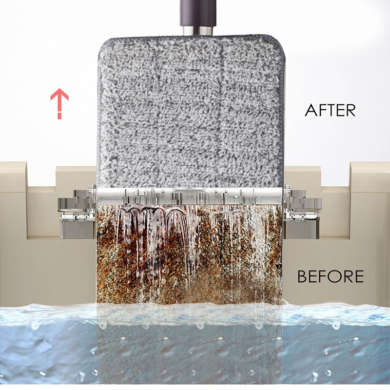 Microfiber Flat Mop and Double-Chamber Bucket System by HitMyNeed