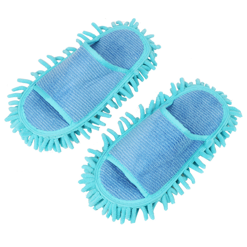 Microfiber Floor Cleaning Slipper Mops (1 Pair) blue by HitMyNeed