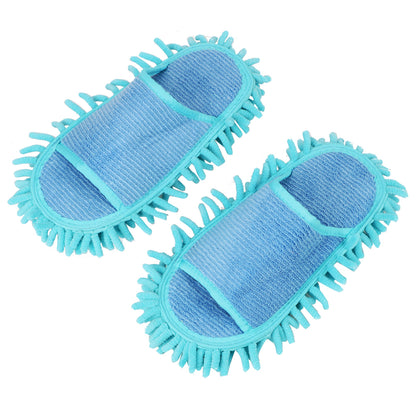 Microfiber Floor Cleaning Slipper Mops (1 Pair) blue by HitMyNeed