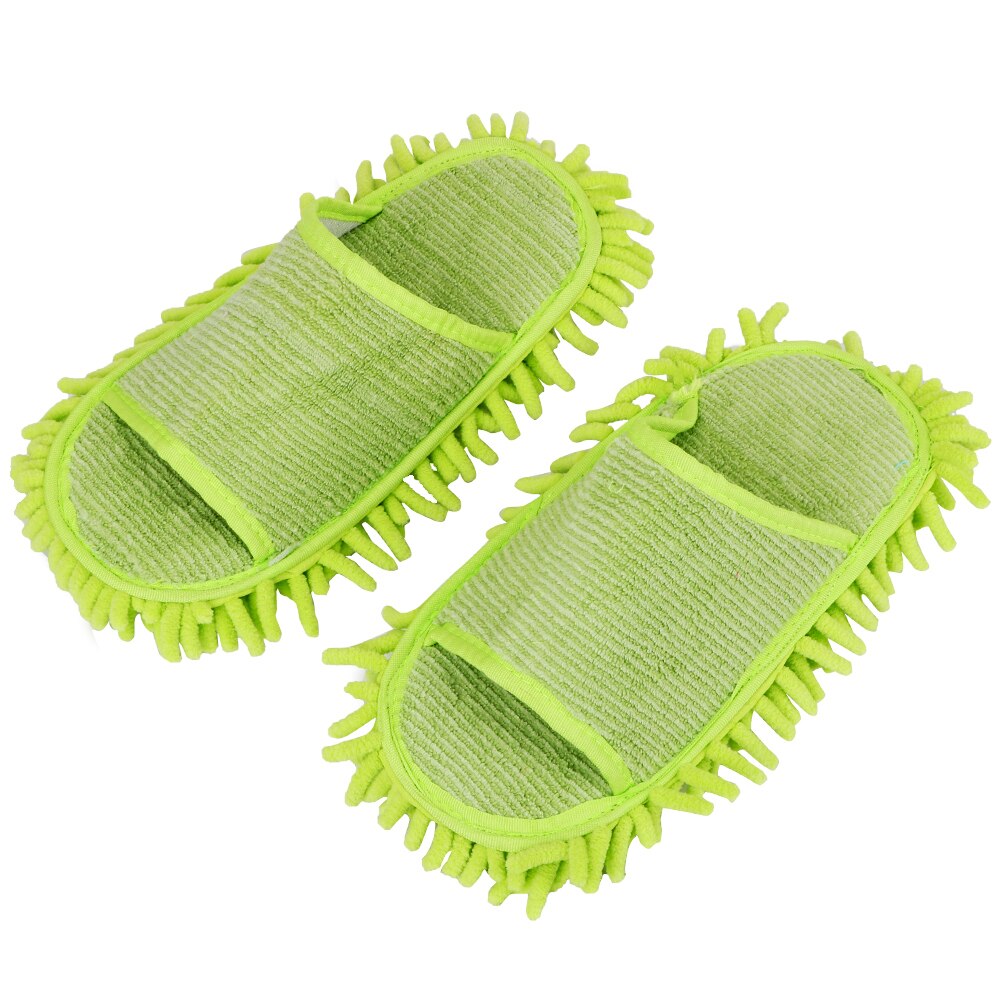 Microfiber Floor Cleaning Slipper Mops (1 Pair) green by HitMyNeed