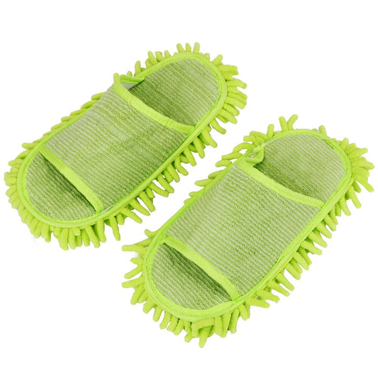 Microfiber Floor Cleaning Slipper Mops (1 Pair) green by HitMyNeed