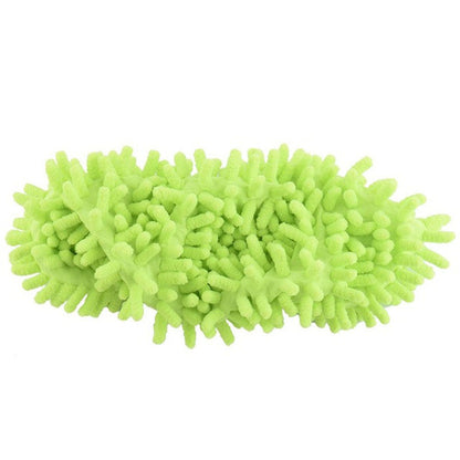 Microfiber Floor Cleaning Slippers for Dust & Pet Hair light-green 2pcs by HitMyNeed