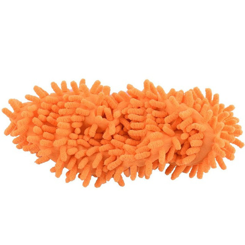 Microfiber Floor Cleaning Slippers for Dust & Pet Hair orange 2pcs by HitMyNeed