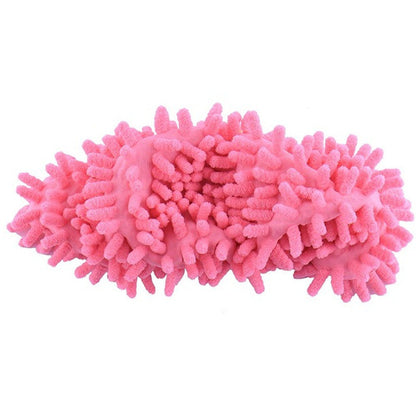 Microfiber Floor Cleaning Slippers for Dust & Pet Hair pink 2pcs by HitMyNeed