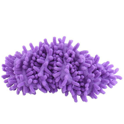 Microfiber Floor Cleaning Slippers for Dust & Pet Hair purple 2pcs by HitMyNeed