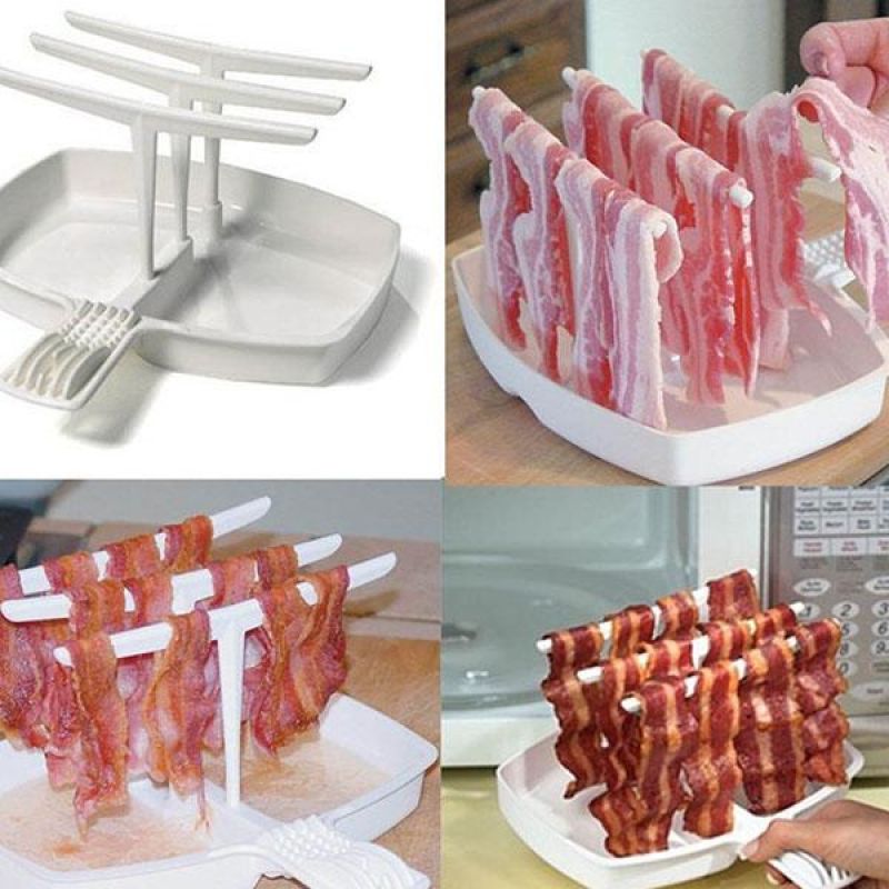 Microwave Bacon Cooker Rack with Drip Tray by HitMyNeed
