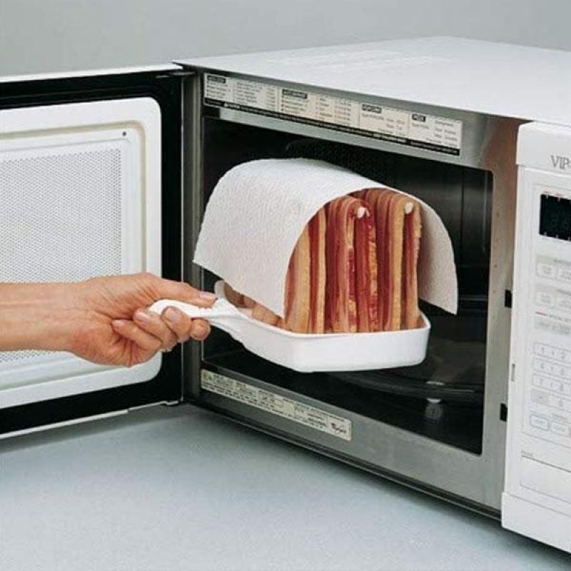 Microwave Bacon Cooker Rack with Drip Tray by HitMyNeed