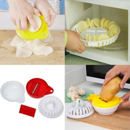 Microwave Chips Maker 3-Piece Vegetable Slicer Set by HitMyNeed