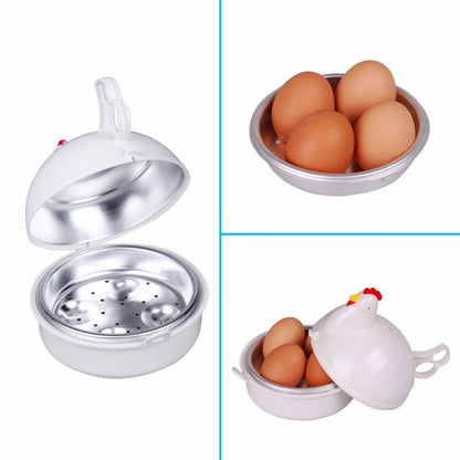 Microwave Egg Boiler Stainless Steel Steamer, 4-Egg by HitMyNeed