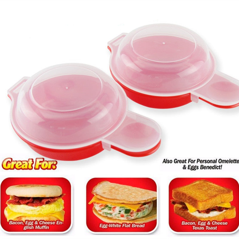 Microwave Egg Maker Set with Lids (2 Pack) by HitMyNeed
