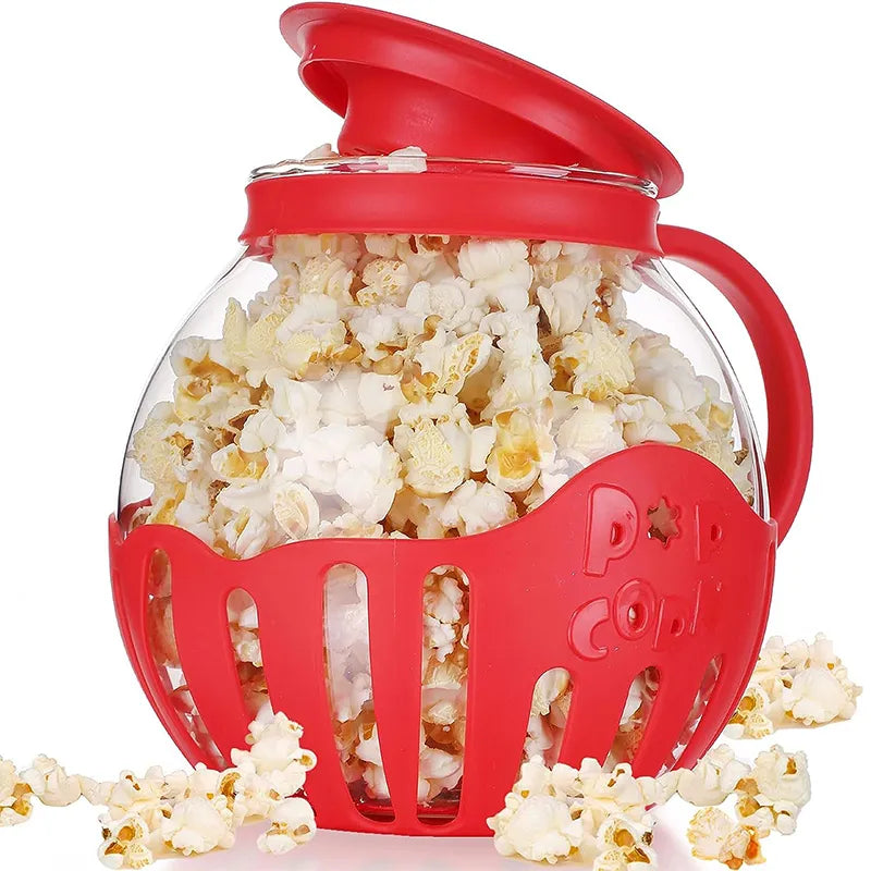 Microwave Glass Popcorn Popper with Silicone Lid by HitMyNeed