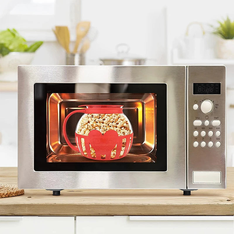 Microwave Glass Popcorn Popper with Silicone Lid by HitMyNeed