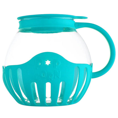 Microwave Glass Popcorn Popper with Silicone Lid sky-blue by HitMyNeed