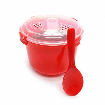 Microwave Rice Cooker 2.6L with Spoon and Lid Lock by HitMyNeed