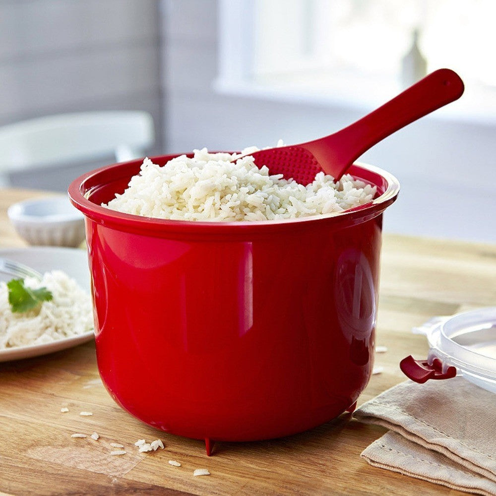 Microwave Rice Cooker with Spoon, 2.6L PP by HitMyNeed