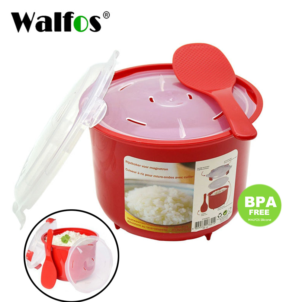 Microwave Rice Cooker with Spoon, 2.6L PP by HitMyNeed