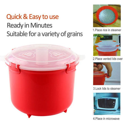 Microwave Rice Cooker with Spoon, 2.6L PP by HitMyNeed