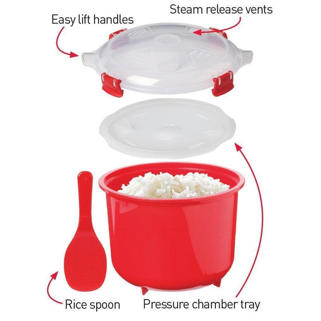 Microwave Rice Cooker with Spoon, 2.6L PP by HitMyNeed