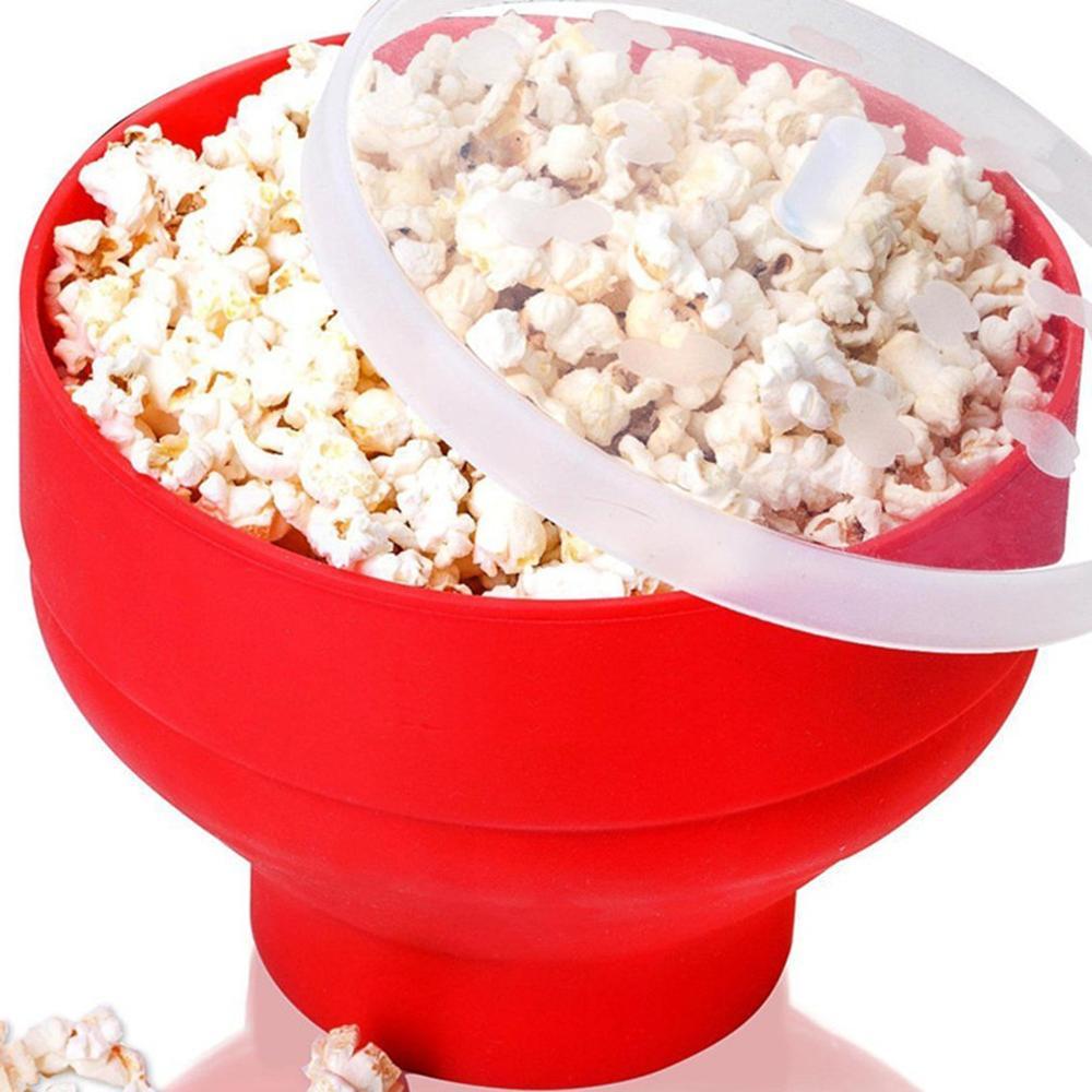 Microwave Silicone Popcorn Popper with Lid by HitMyNeed