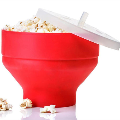 Microwave Silicone Popcorn Popper with Lid by HitMyNeed