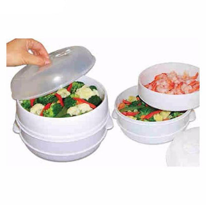 Microwave Vegetable Steamer with 2 Trays by HitMyNeed