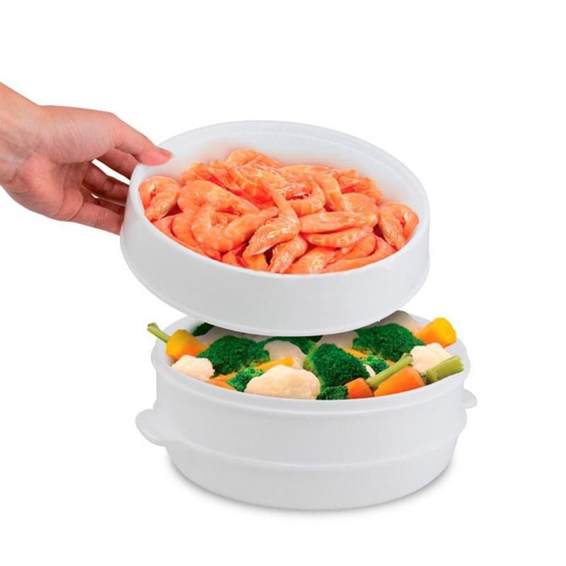 Microwave Vegetable Steamer with 2 Trays by HitMyNeed