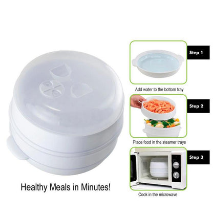 Microwave Vegetable Steamer with 2 Trays by HitMyNeed