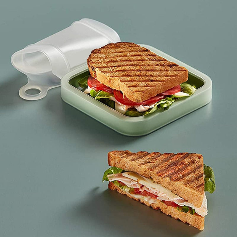 Microwaveable Silicone Sandwich Lunch Box Container by HitMyNeed