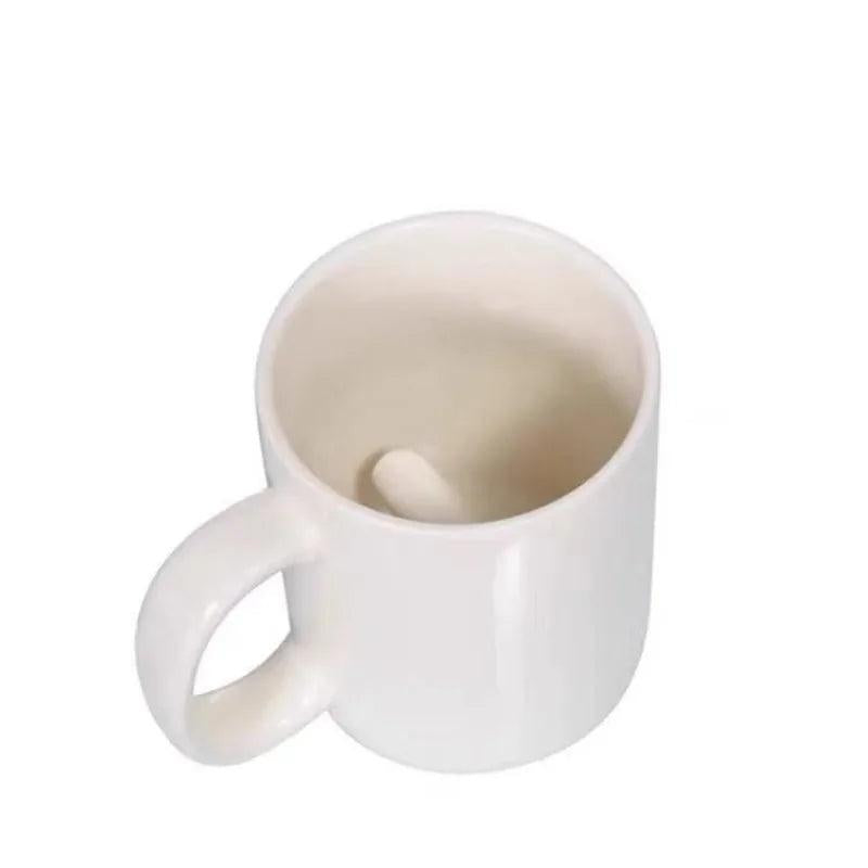 Middle Finger Bottom Ceramic Coffee Mug 12oz by HitMyNeed