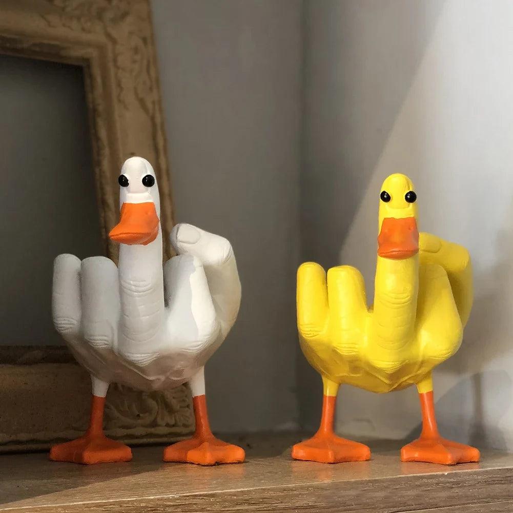 Middle Finger Duck Figurine Resin Desk & Home Decor by HitMyNeed
