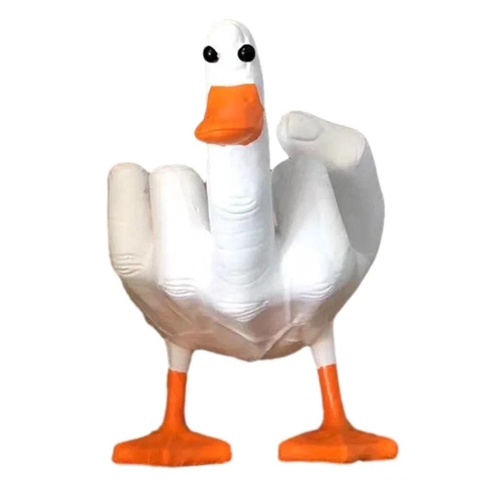 Middle Finger Duck Figurine Resin Desk & Home Decor white by HitMyNeed