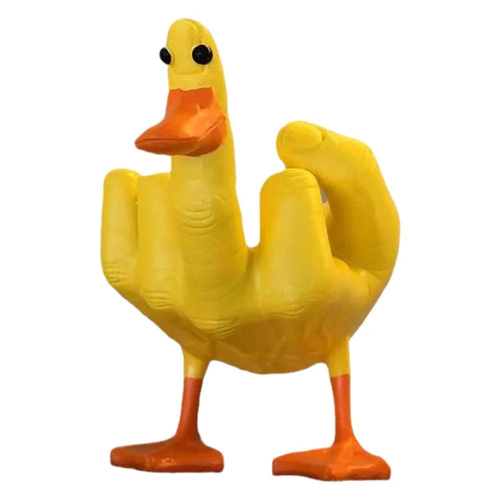 Middle Finger Duck Figurine Resin Desk & Home Decor yellow by HitMyNeed