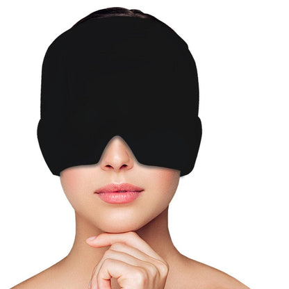 Migraine Relief Gel Cap Hot & Cold Therapy Hat black by HitMyNeed