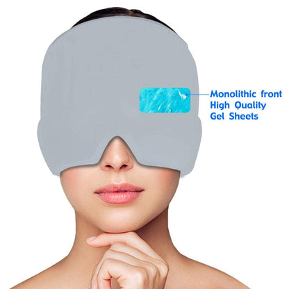 Migraine Relief Gel Cap Hot & Cold Therapy Hat py-gray by HitMyNeed