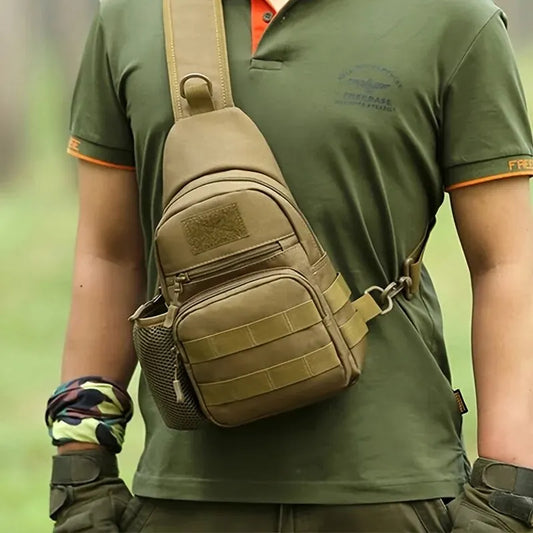 Military Sling Shoulder Bag for Hiking & Camping khiki by HitMyNeed