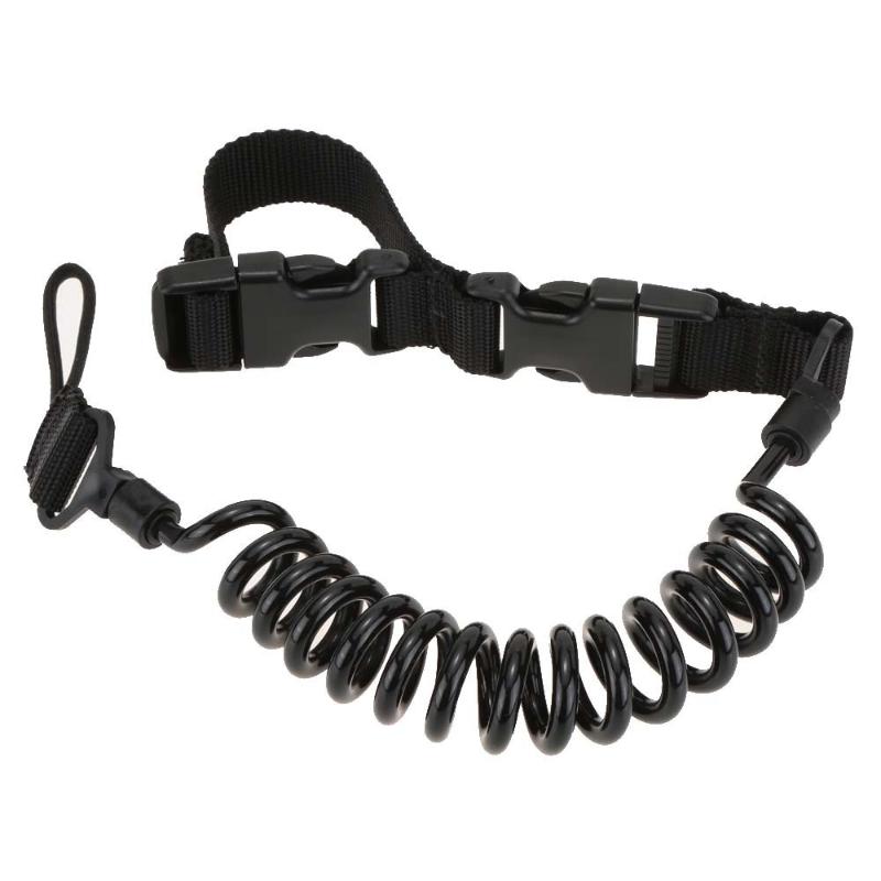 Military Tactical Spring Lanyard for Firearms hy07-black by HitMyNeed