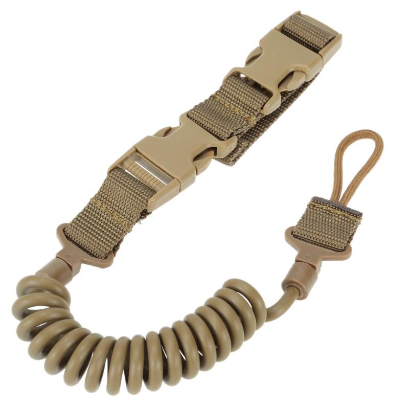 Military Tactical Spring Lanyard for Firearms hy07-khaki by HitMyNeed