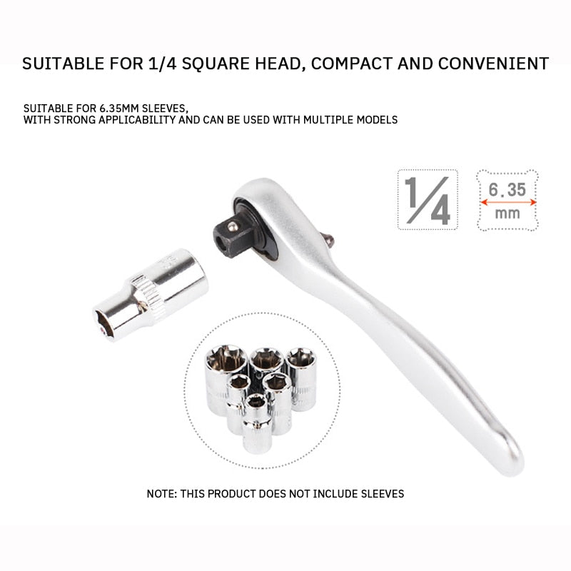 Mini 1/4" Ratchet Wrench, 72-Tooth, High Hardness Steel by HitMyNeed