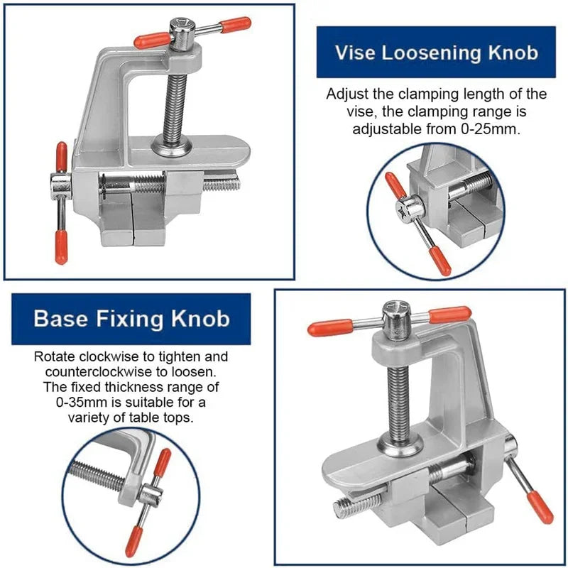 Mini 3.5" Aluminum Bench Vise for Jewelry & Hobby by HitMyNeed