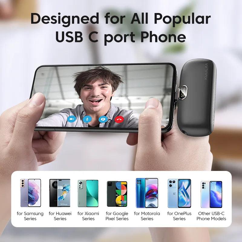 Mini 5000mAh Power Bank with 20W PD & QC Fast Charge by HitMyNeed