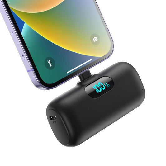 Mini 5000mAh Power Bank with QC & PD Fast Charging type-c-black by HitMyNeed