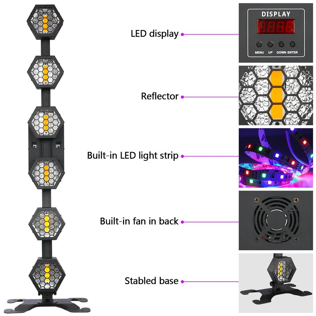 Mini 6 RGB Vintage LED Par Linear DMX Stage Lights by HitMyNeed