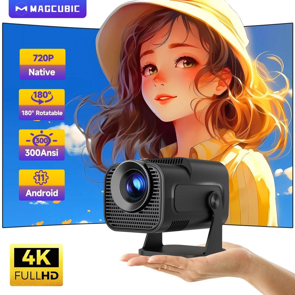 Mini 720P Android 11 Projector with WiFi 6 & BT5.0 by HitMyNeed