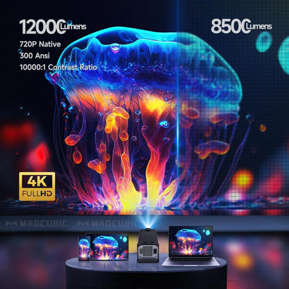 Mini 720P Android 11 Projector with WiFi 6 & BT5.0 by HitMyNeed