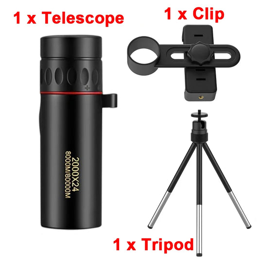 Mini 8x HD Monocular Phone Telescope 9.2cm telescope-cliptripod by HitMyNeed