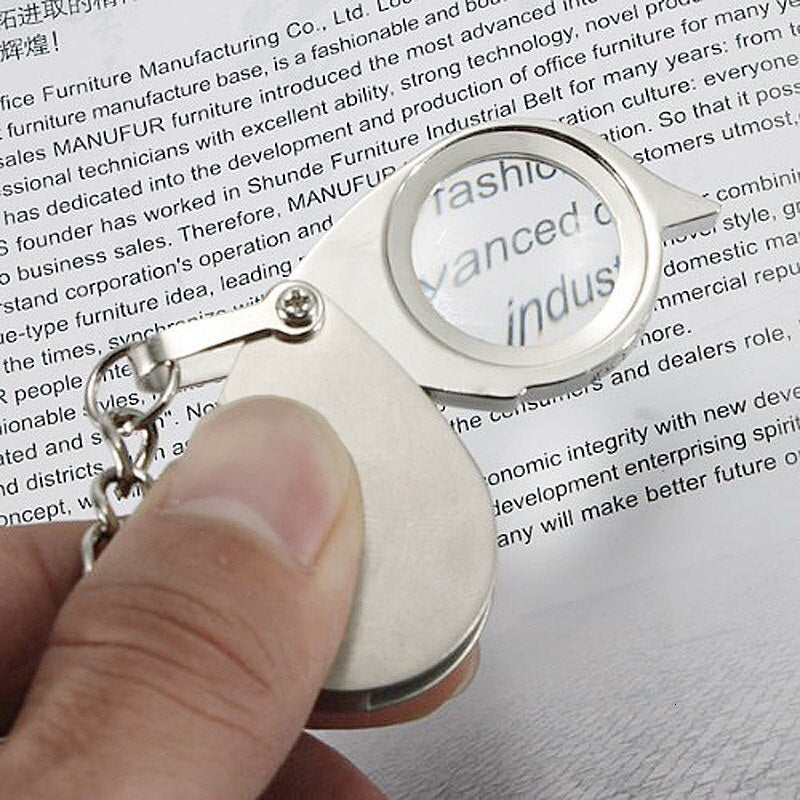 Mini 8X Magnifying Glass Keychain with Metal Cover by HitMyNeed