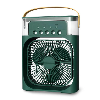 Mini Air Cooler Fan with 5-Hole Mist & 3 Speeds green by HitMyNeed