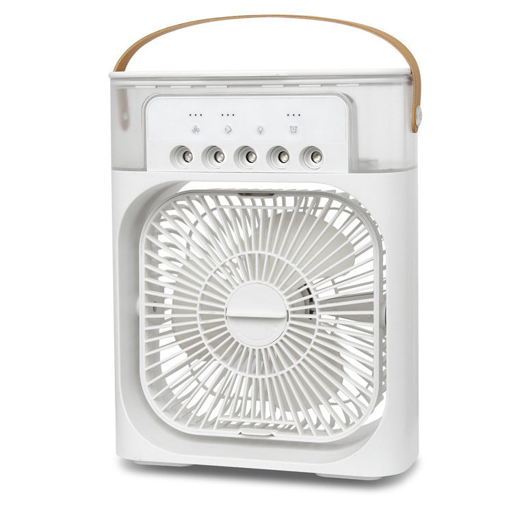Mini Air Cooler Fan with 5-Hole Mist & 3 Speeds white by HitMyNeed