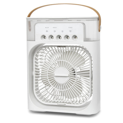 Mini Air Cooler Fan with 5-Hole Mist & 3 Speeds white by HitMyNeed