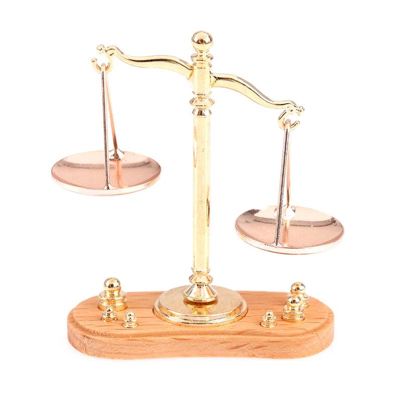 Mini Balance Scale Model for Dollhouse Decoration as-pic by HitMyNeed